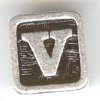 1 9mm Silver Slider - Letter "V"